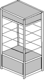 Витрина квадратная остеклённая из гранённого алюминиевого профиля модель Еврошоп 240. В стандартной комплектации изготавливается с раздвижными створками в верхней части и тремя стеклянными полочками. Возможна дополнительная комплектация витрины с дополнительной полочкой и раздвижными створками в накопителе.